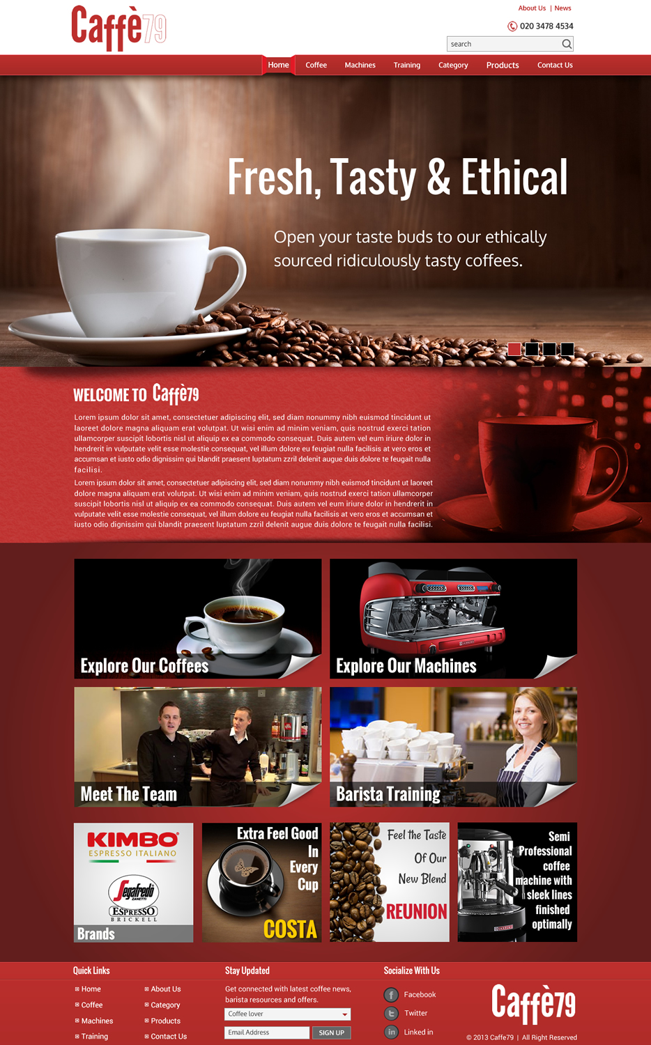 Web Design by Sbss for Caffe 79 Ltd | Design #2661598