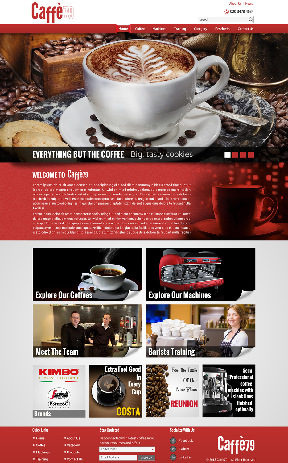Web Design by Sbss for Caffe 79 Ltd | Design #2661758