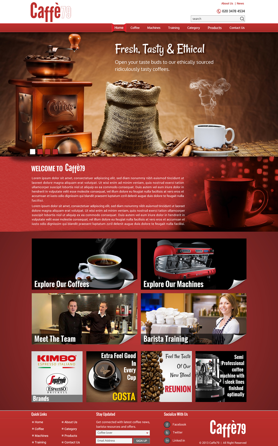 Web Design by Sbss for Caffe 79 Ltd | Design #2661767