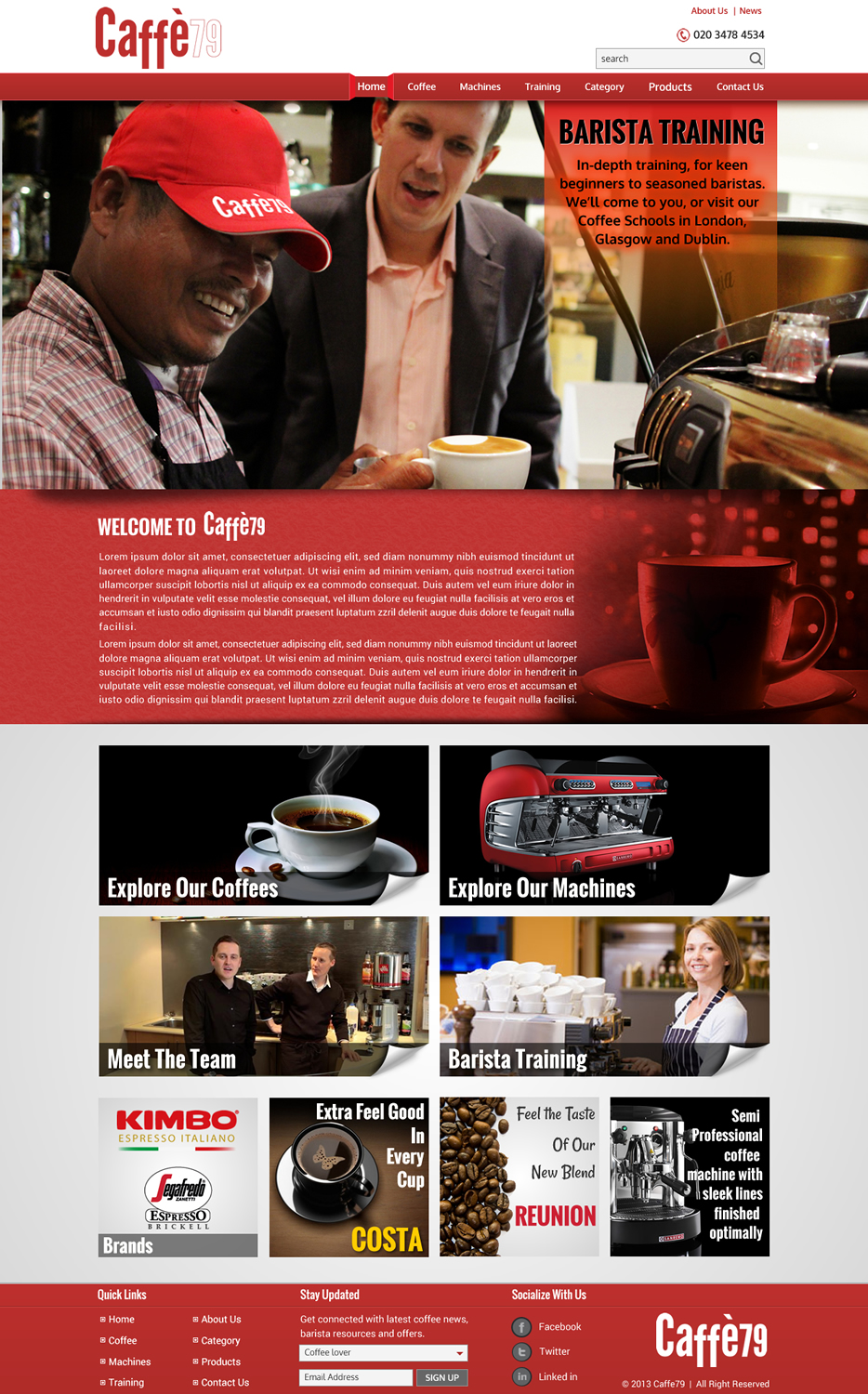 Web Design by Sbss for Caffe 79 Ltd | Design #2661797