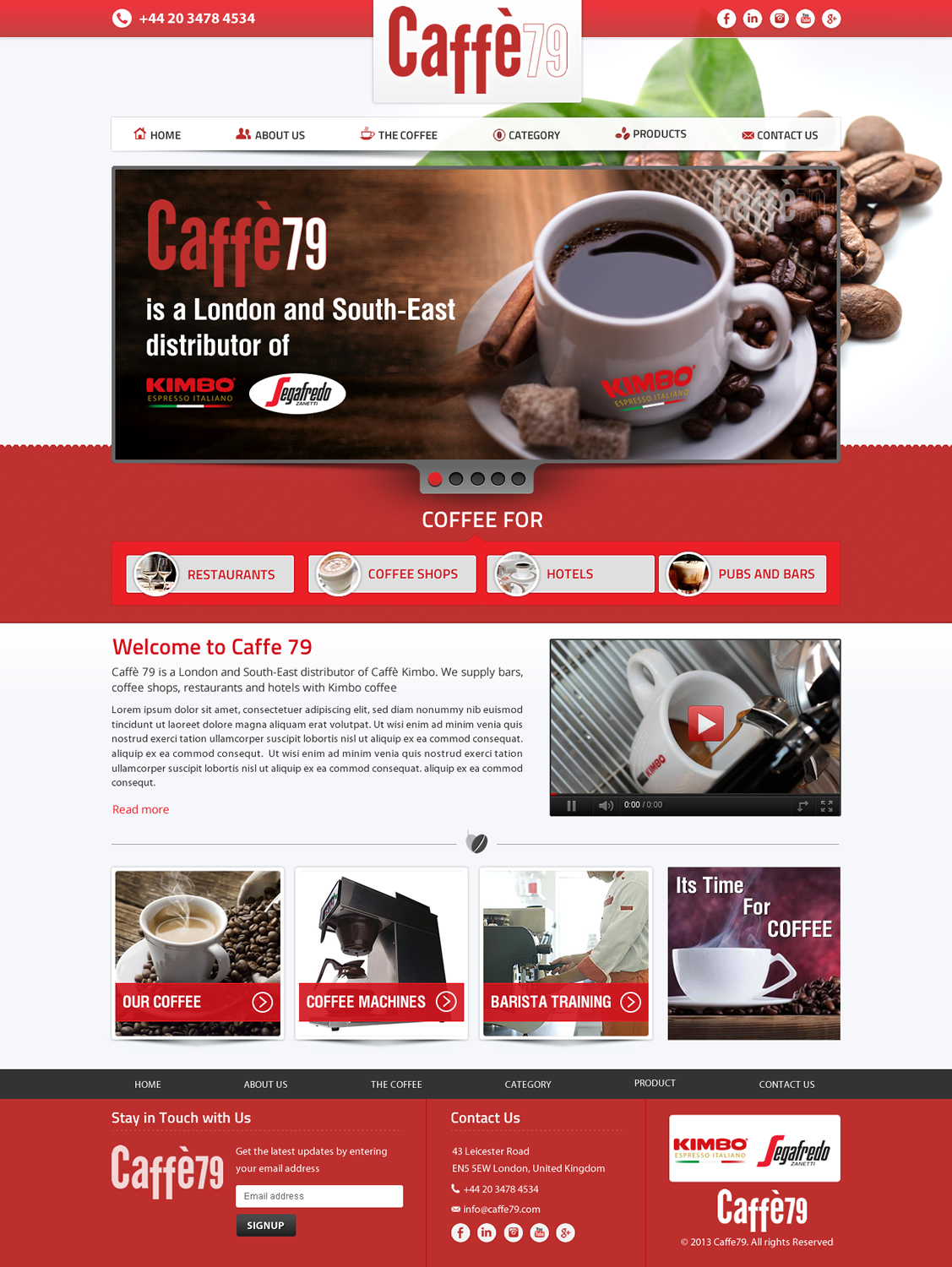 Web Design by Sbss for Caffe 79 Ltd | Design #2663244