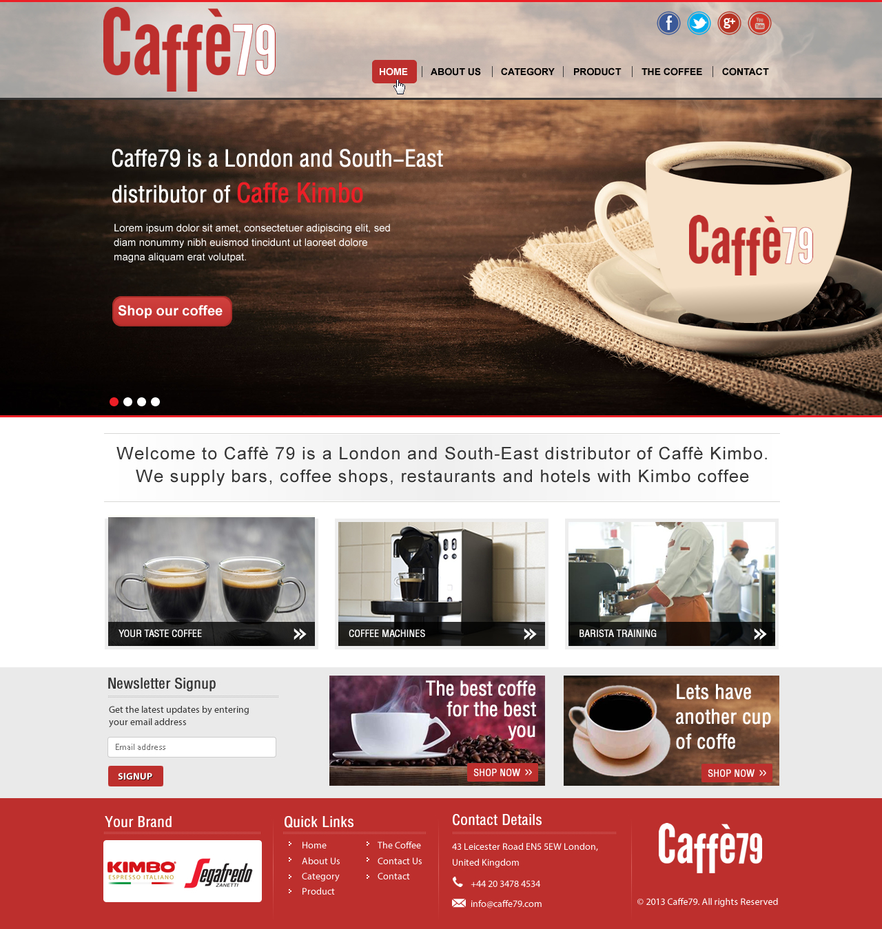 Web Design by Sbss for Caffe 79 Ltd | Design #2663270