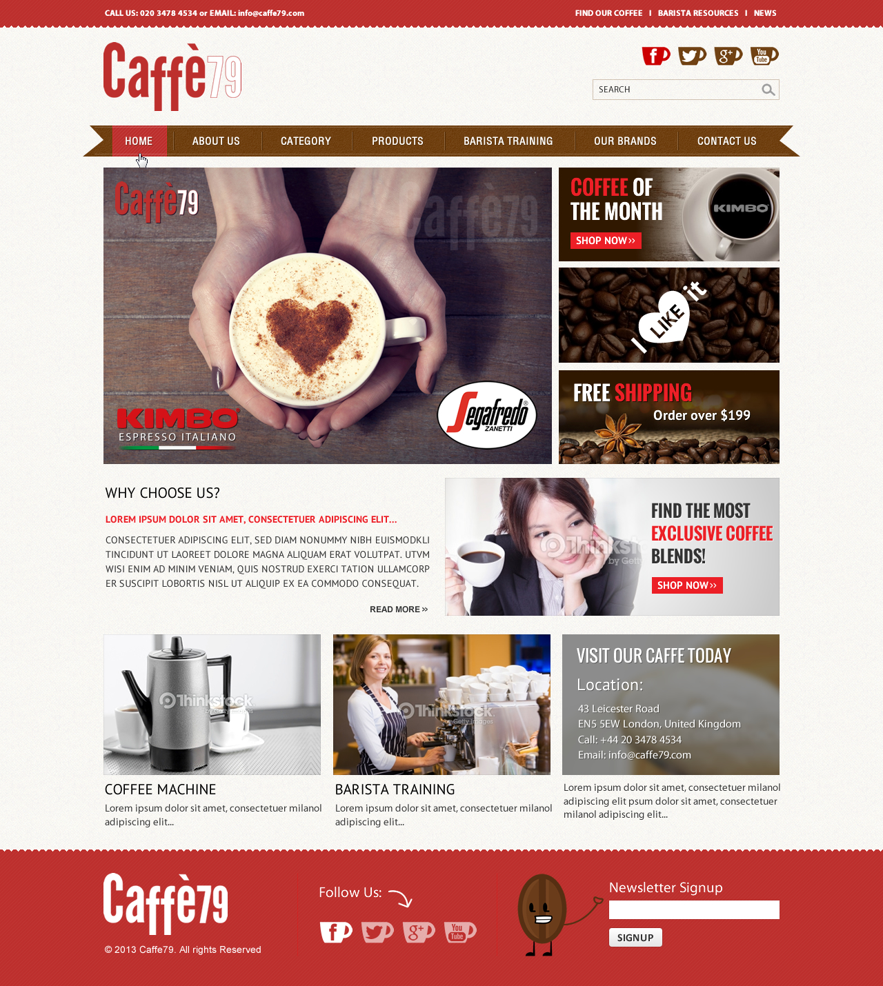 Web Design by Sbss for Caffe 79 Ltd | Design #2663277