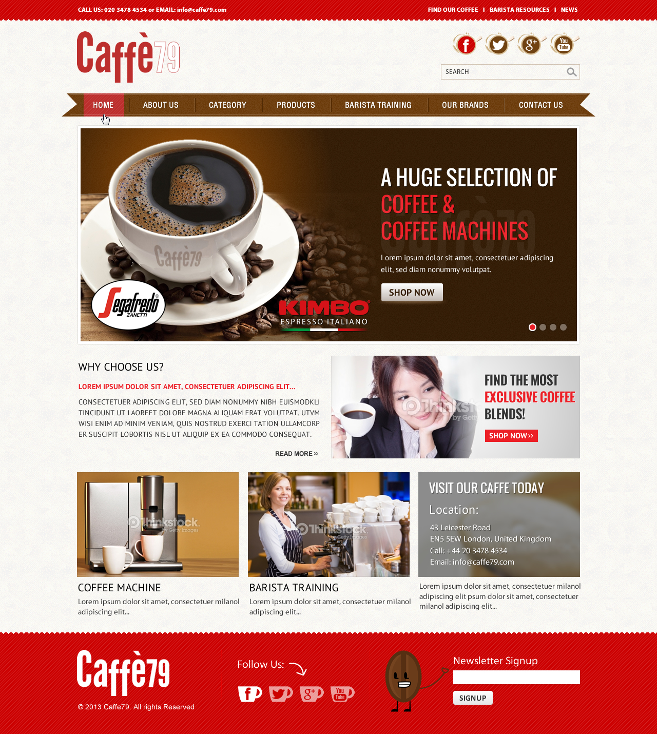Web Design by Sbss for Caffe 79 Ltd | Design #2663280