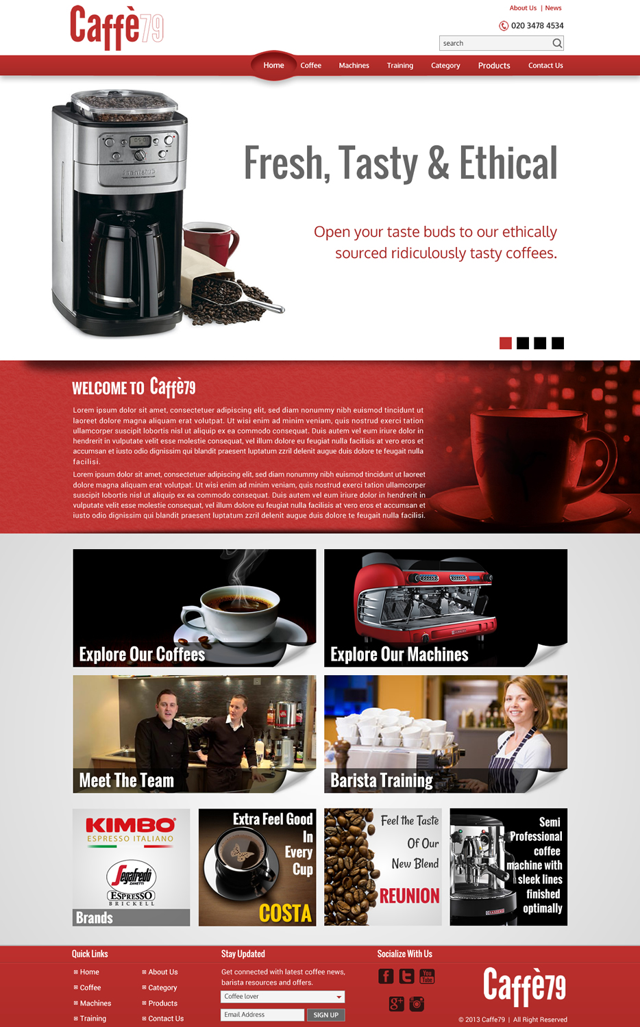 Web Design by Sbss for Caffe 79 Ltd | Design #2663302