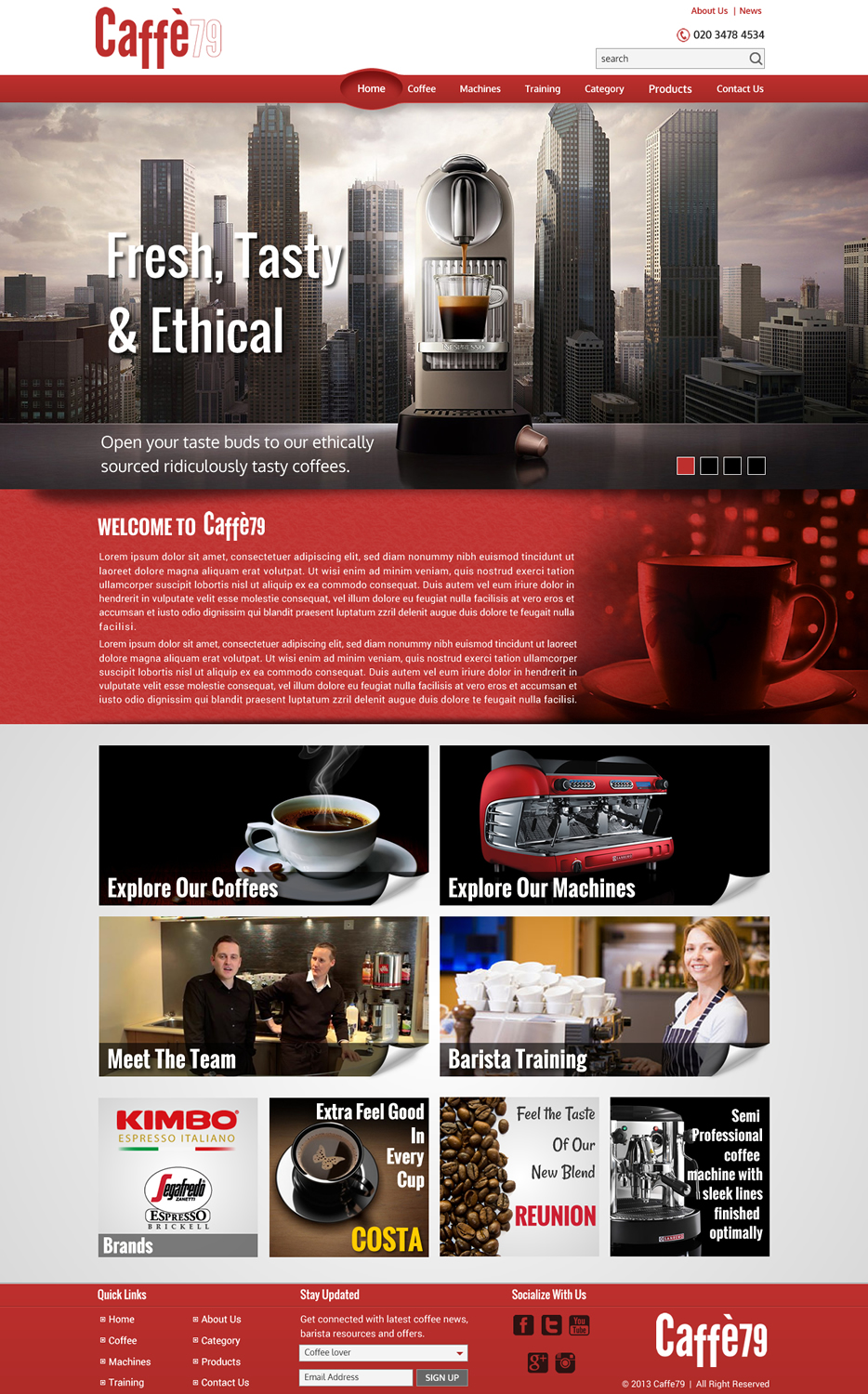 Web Design by Sbss for Caffe 79 Ltd | Design #2663308