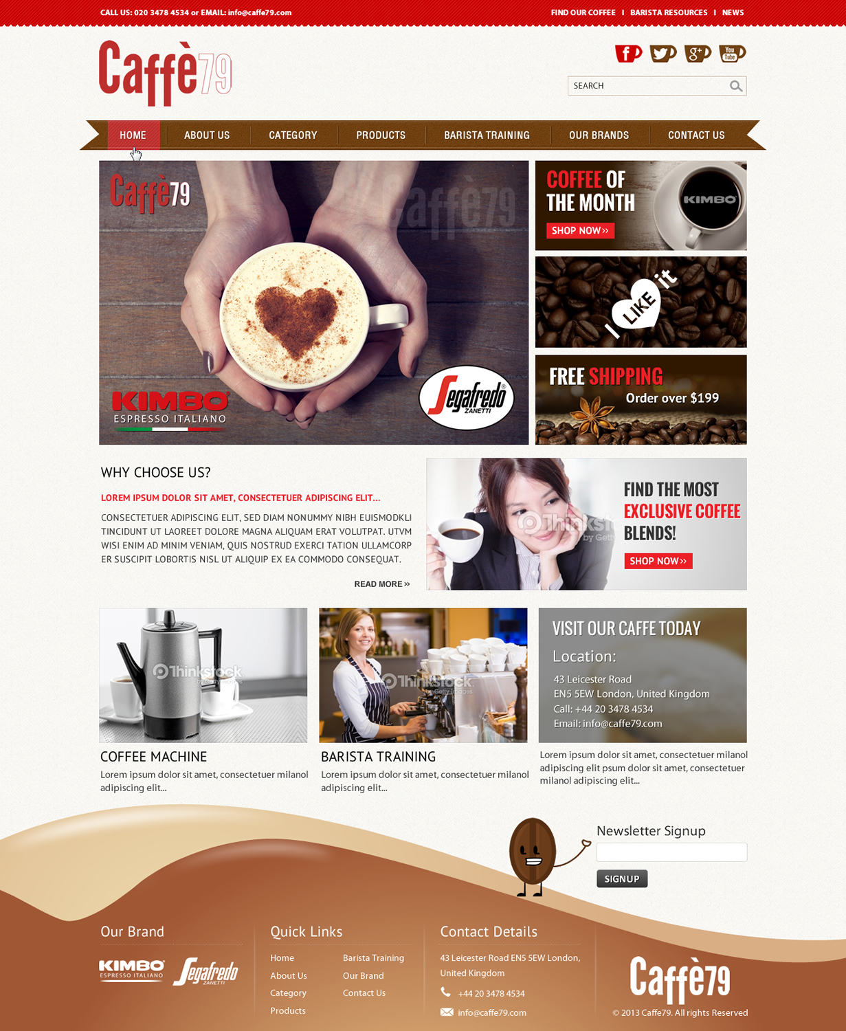 Web Design by Sbss for Caffe 79 Ltd | Design #2663319