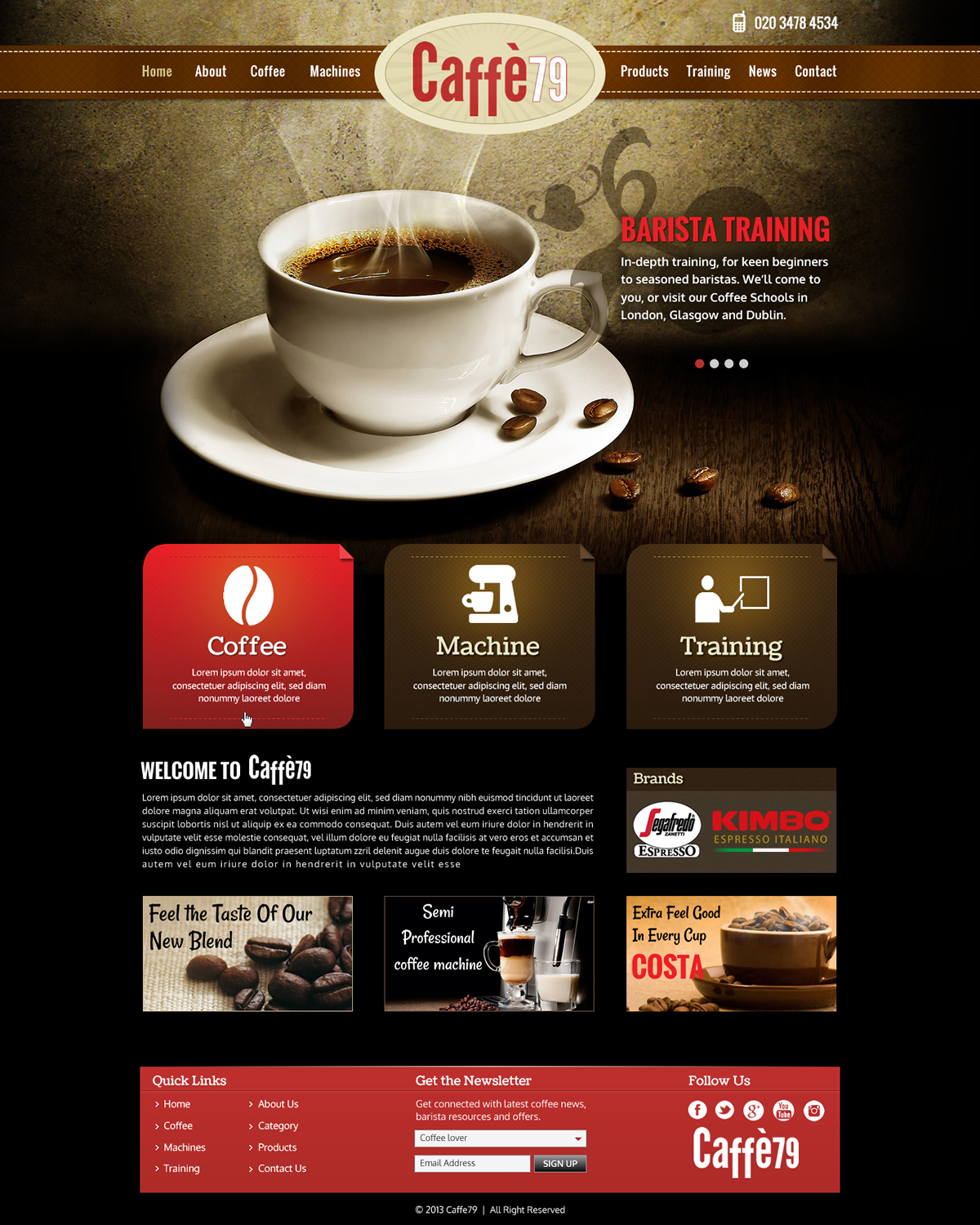 Web Design by Sbss for Caffe 79 Ltd | Design #2663322