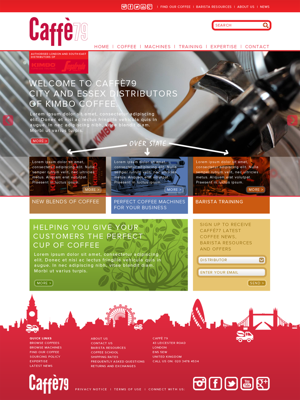 Web Design by Craig Steel Design for Caffe 79 Ltd | Design #2663189