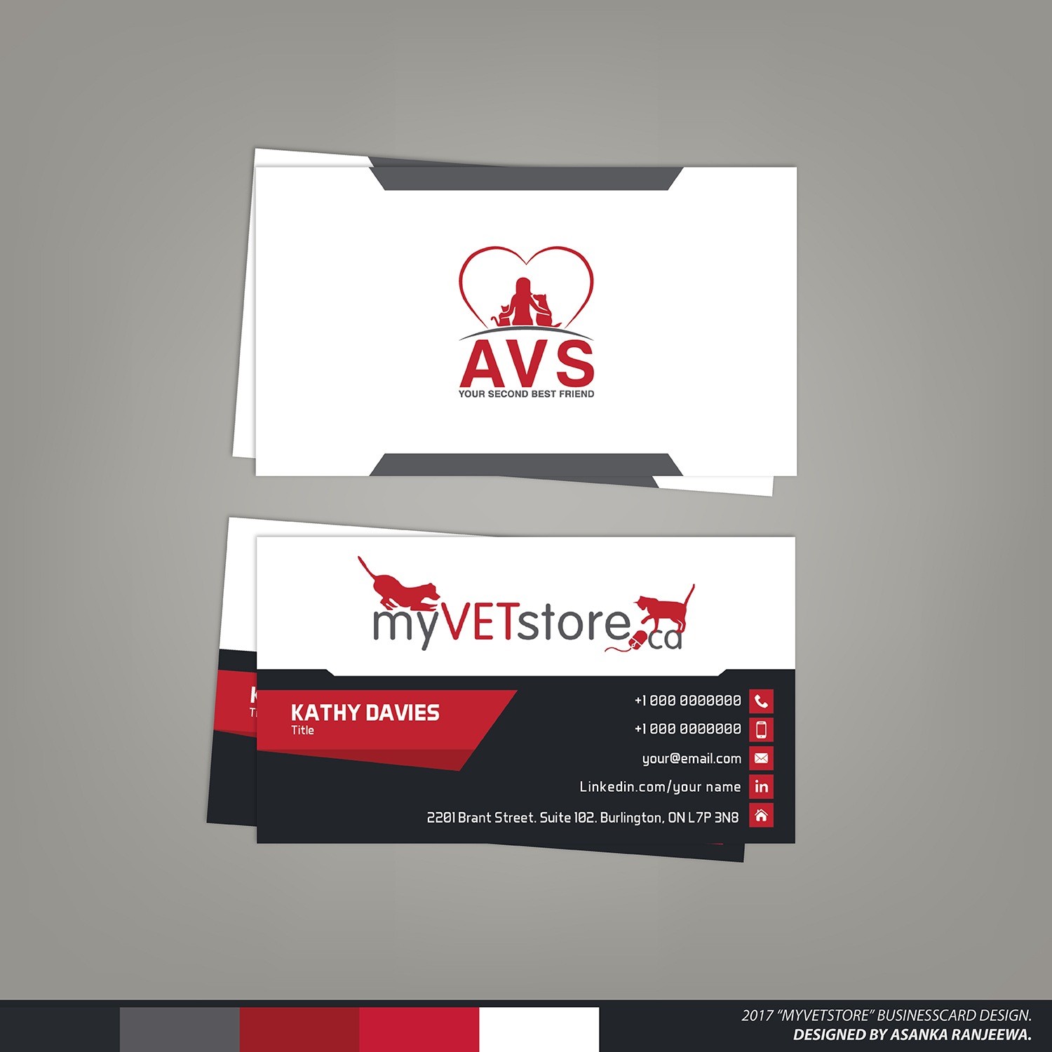 Business Card Design by Asanka Ranjeewa for Acumenex Veterinary Solutions | Design #16027101