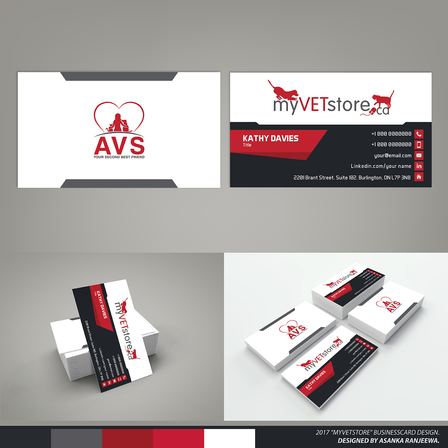 Business Card Design by Asanka Ranjeewa for Acumenex Veterinary Solutions | Design #16027103
