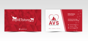 Business Cards for a company that provides webstore services to veterinarians | Business Card Design by Pointless Pixels India