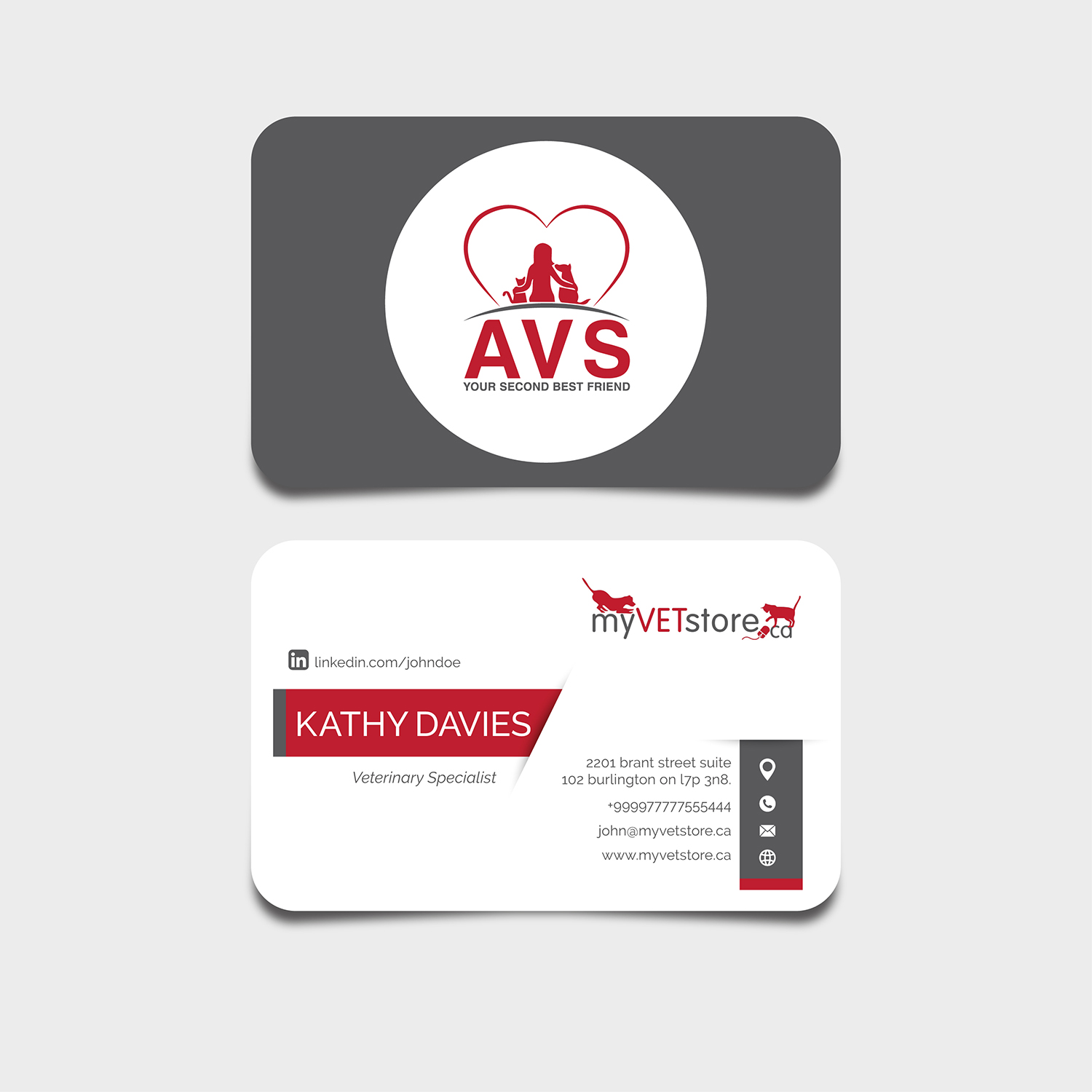 Visitenkarten-Design von Rusho für Acumenex Veterinary Solutions | Design #16097239