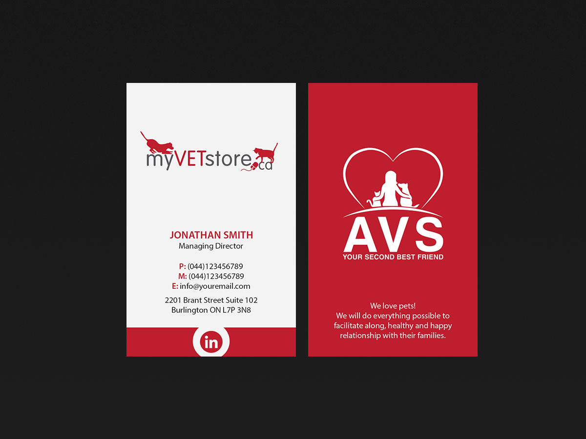 Business Card Design by Creations Box 2015 for Acumenex Veterinary Solutions | Design #16032748