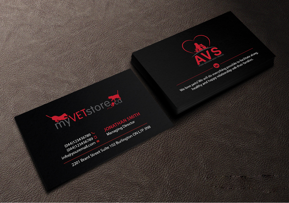 Business Card Design by Creations Box 2015 for Acumenex Veterinary Solutions | Design #16032756