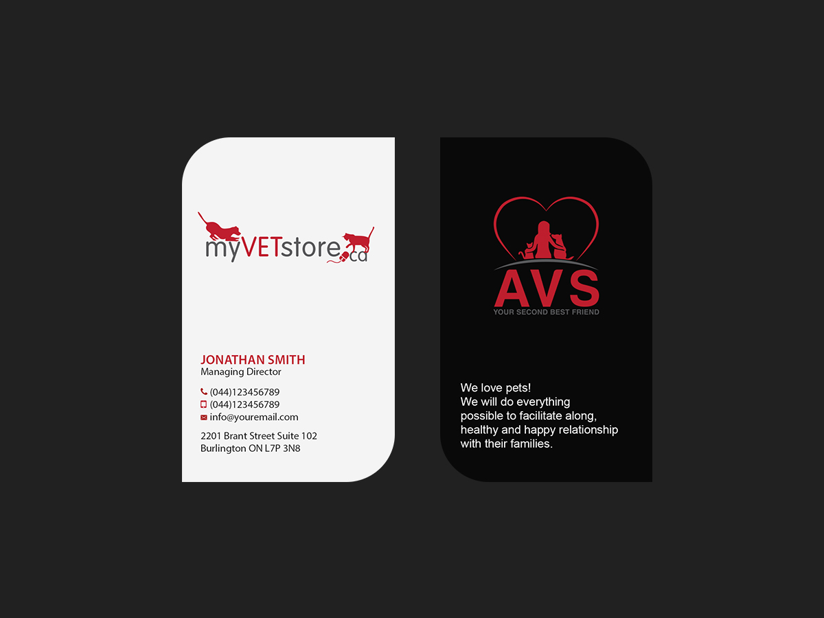 Business Card Design by Creations Box 2015 for Acumenex Veterinary Solutions | Design #16032774