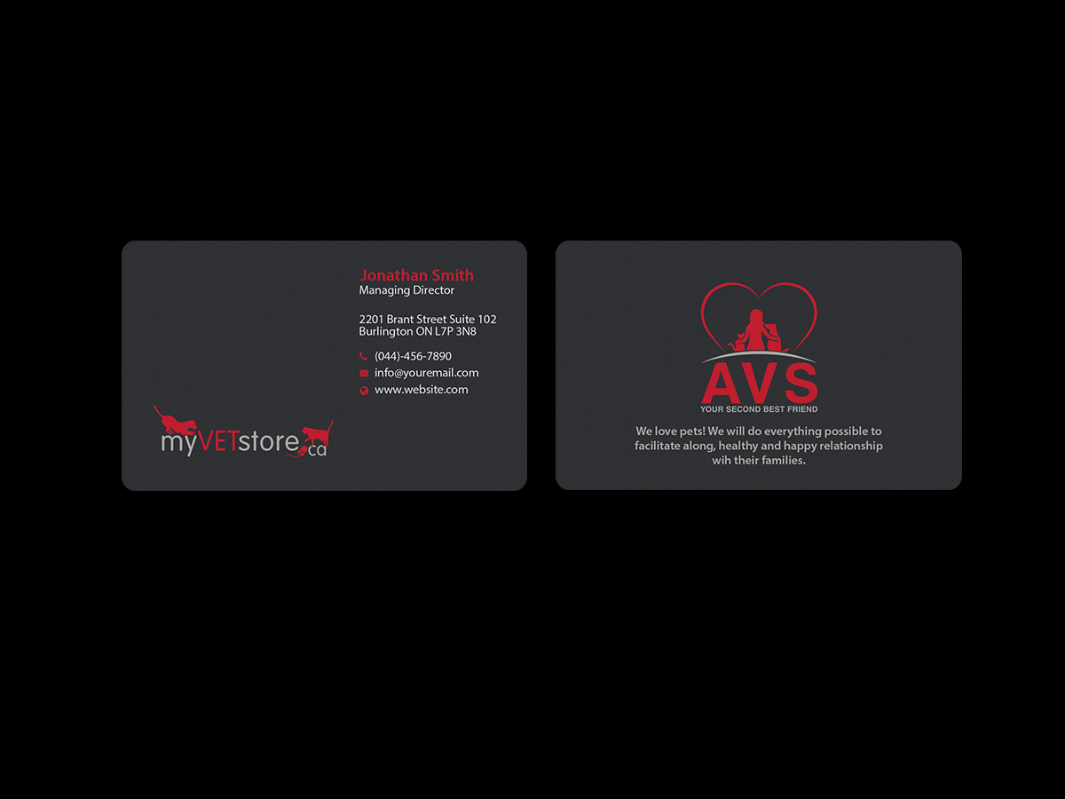 Business Card Design by Creations Box 2015 for Acumenex Veterinary Solutions | Design #16032785