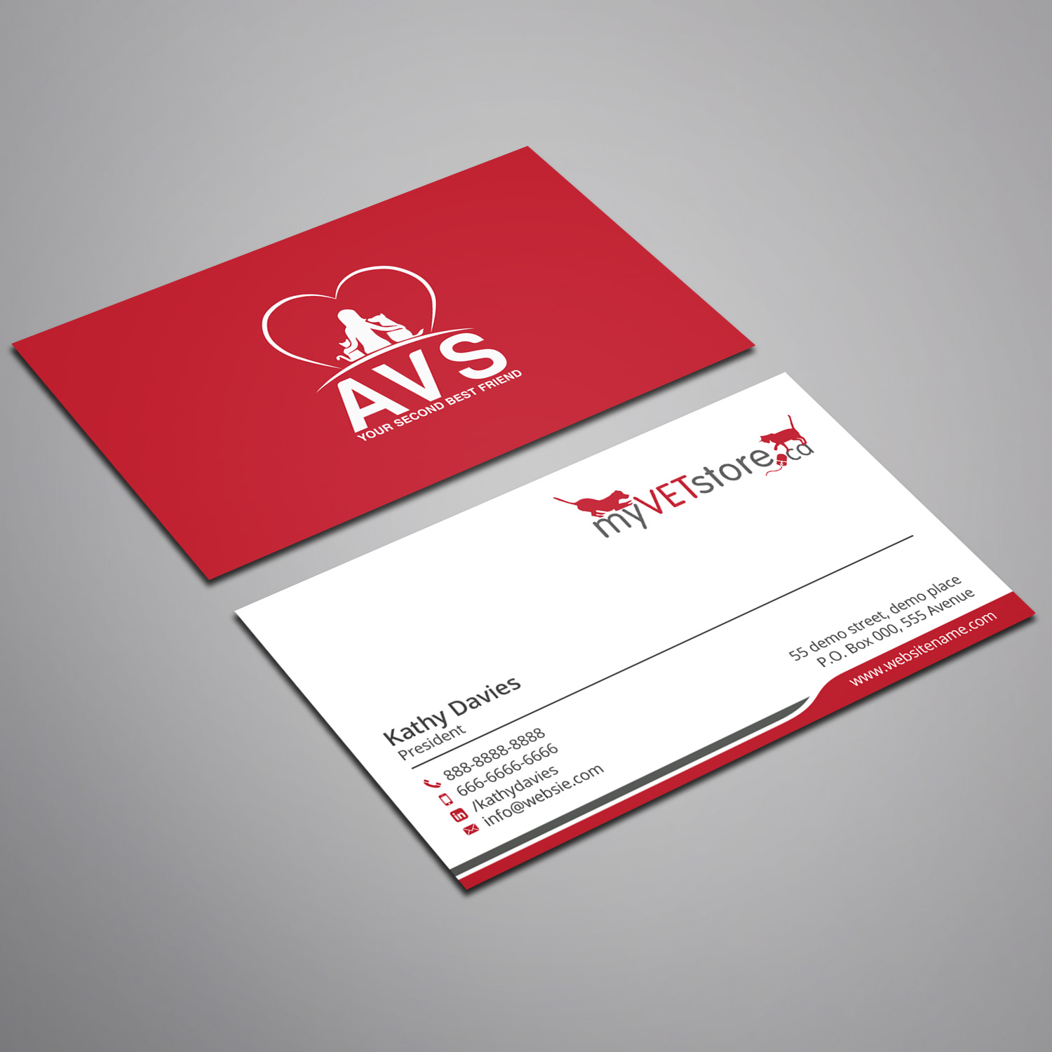 Business Card Design by Right_D for Acumenex Veterinary Solutions | Design #16050004