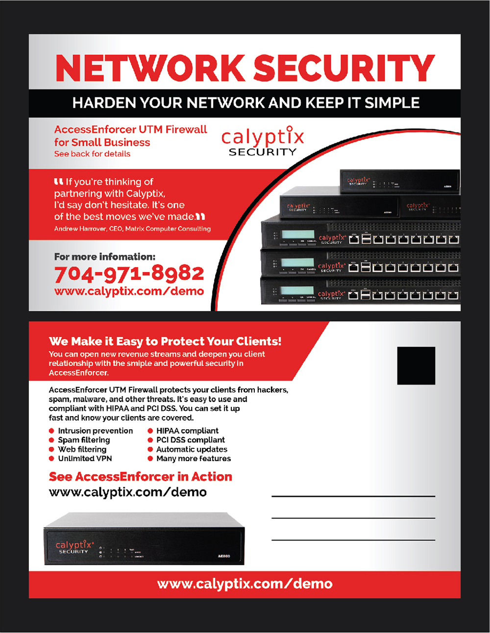 Postcard Design by Deziners Zone for Calyptix | Design #16026710