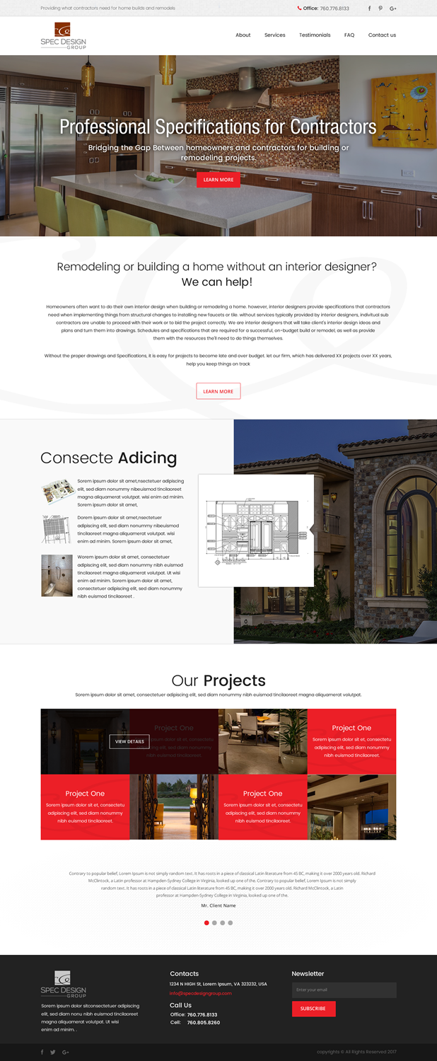 Web-Design von SONA für Spec Design Group | Design #16173292