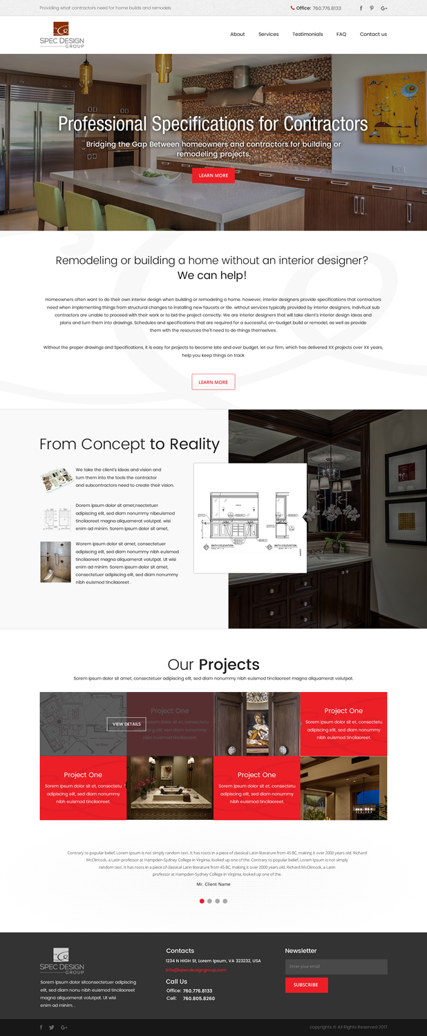 Web Design by SONA for Spec Design Group | Design #16198943