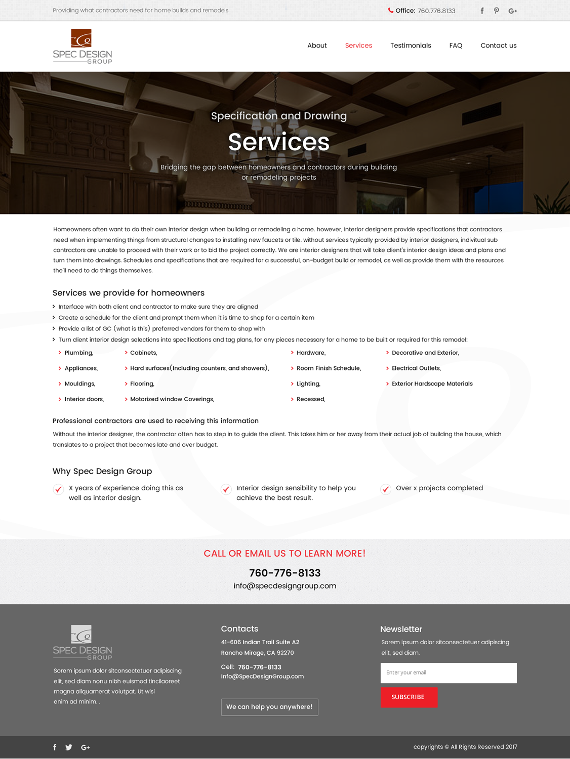 Diseño Web por SONA para Spec Design Group | Diseño #16296667