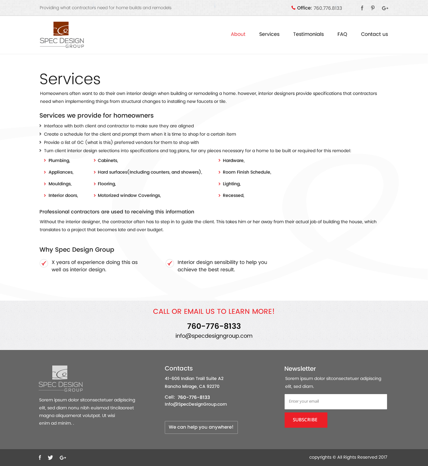 Web Design by SONA for Spec Design Group | Design #16296748