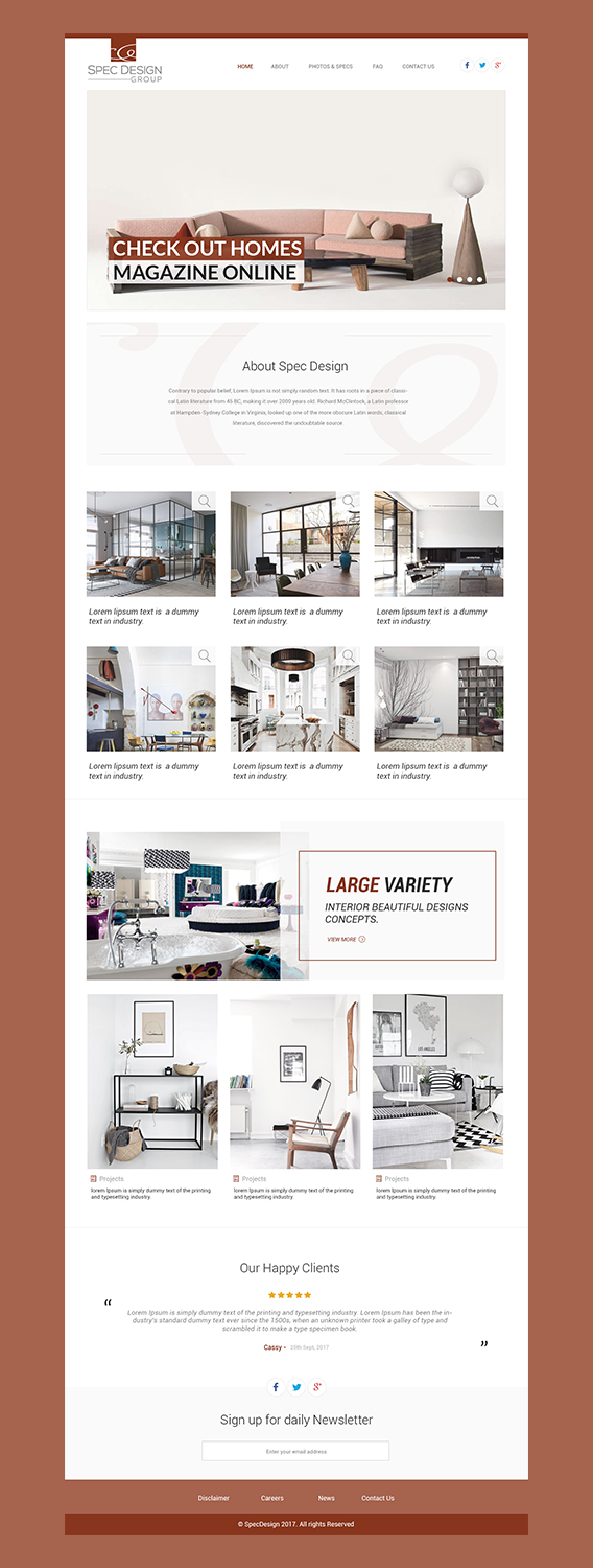 masculine modern business web design for spec design group by