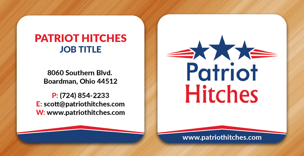 Business Card Design by Sarmishtha Chattopadhyay_loginchange for Patriot Hitches, LLC | Design #16029730