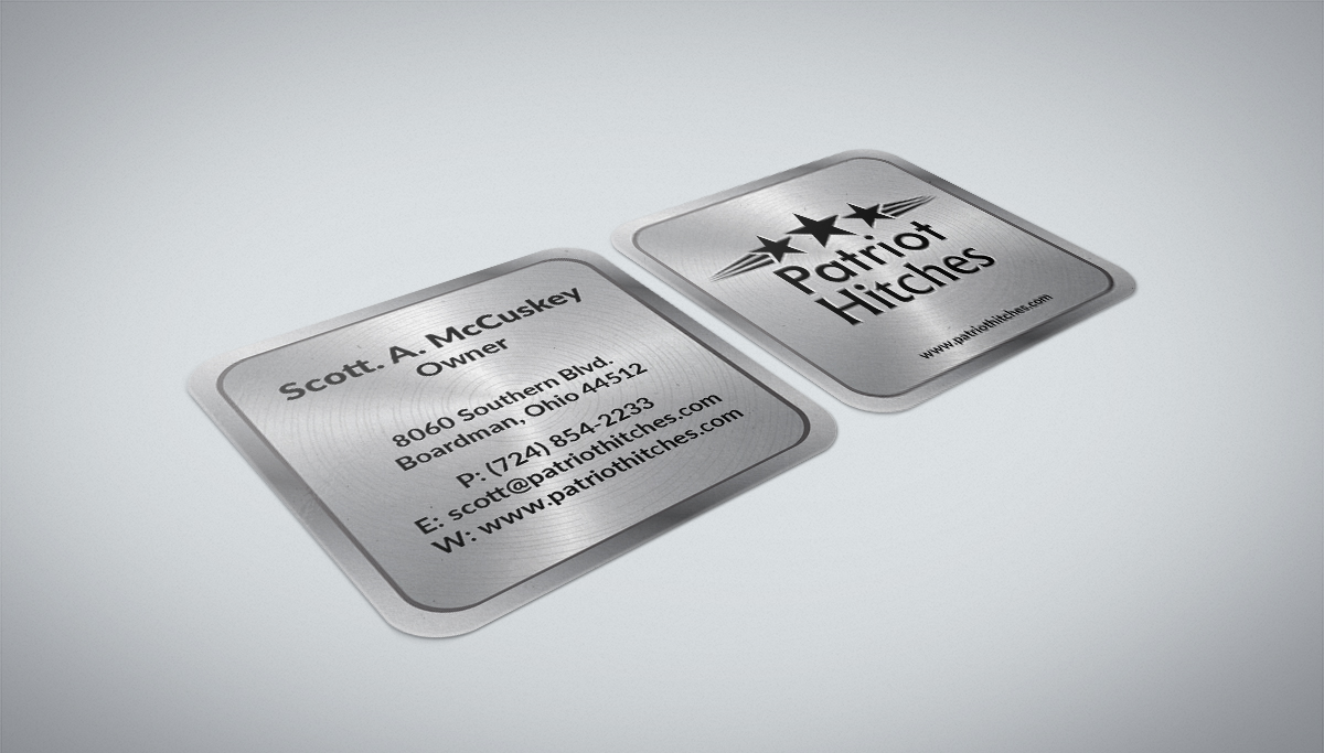 Business Card Design by Sarmishtha Chattopadhyay_loginchange for Patriot Hitches, LLC | Design #16060806