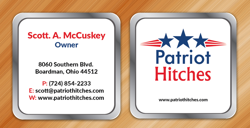 Diseño de Tarjeta de Presentación por Sarmishtha Chattopadhyay_loginchange para Patriot Hitches, LLC | Diseño #16062892