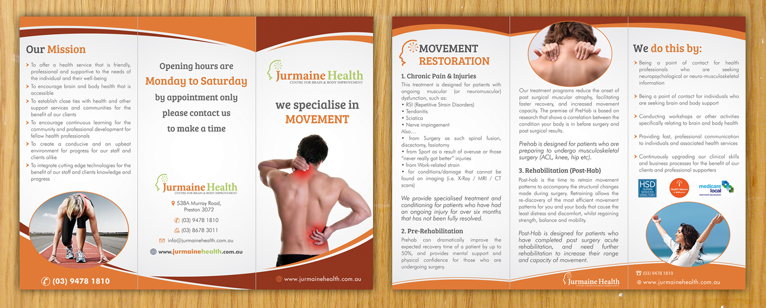 Brochure Design by Sbss for Jurmaine Health | Design #2682275