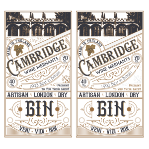 Gin, artisan, label for Cambridge Wine Merchants England | Diseño de Empaque por Nexsus