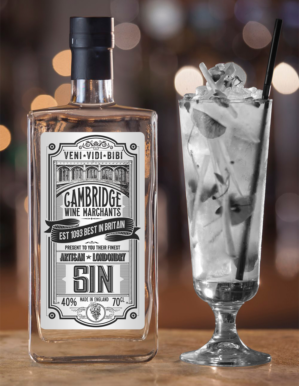Gin, artisan, label for Cambridge Wine Merchants England | Diseño de Empaque por SAI DESIGNS