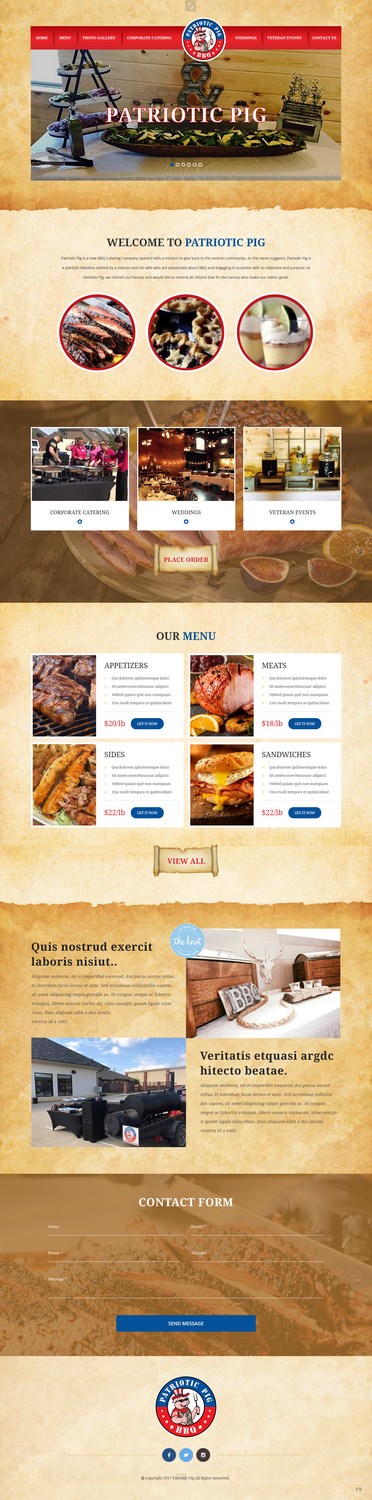 Web Design by pb for Patriotic Pig | Design #16077971