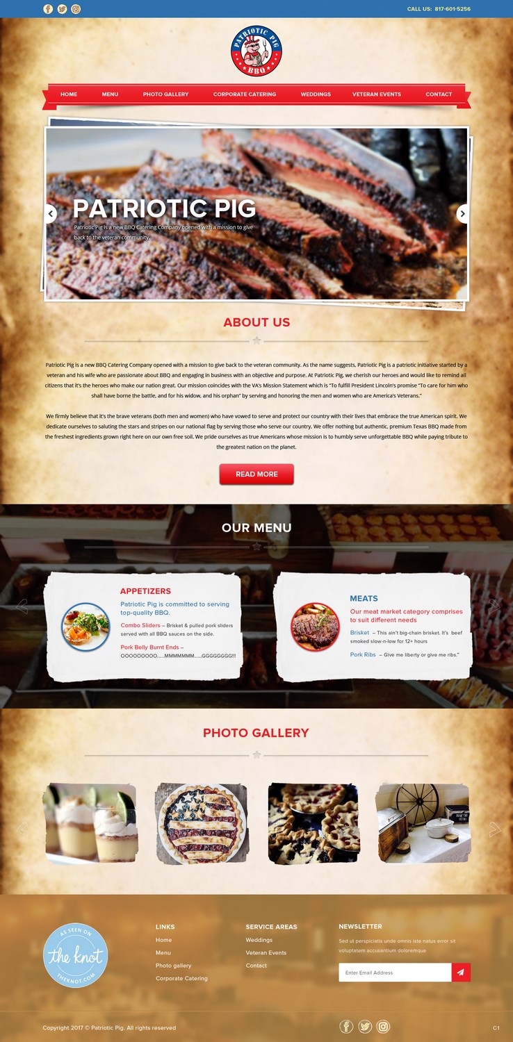 Diseño Web por pb para Patriotic Pig | Diseño #16077974