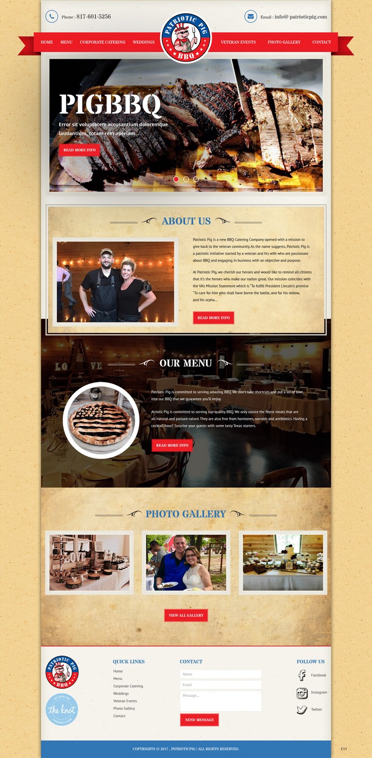 Diseño Web por pb para Patriotic Pig | Diseño #16077979