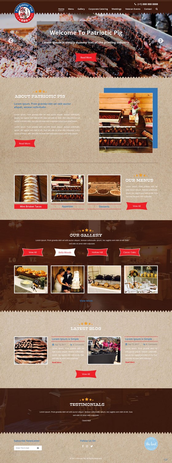 Web Design by pb for Patriotic Pig | Design #16077983