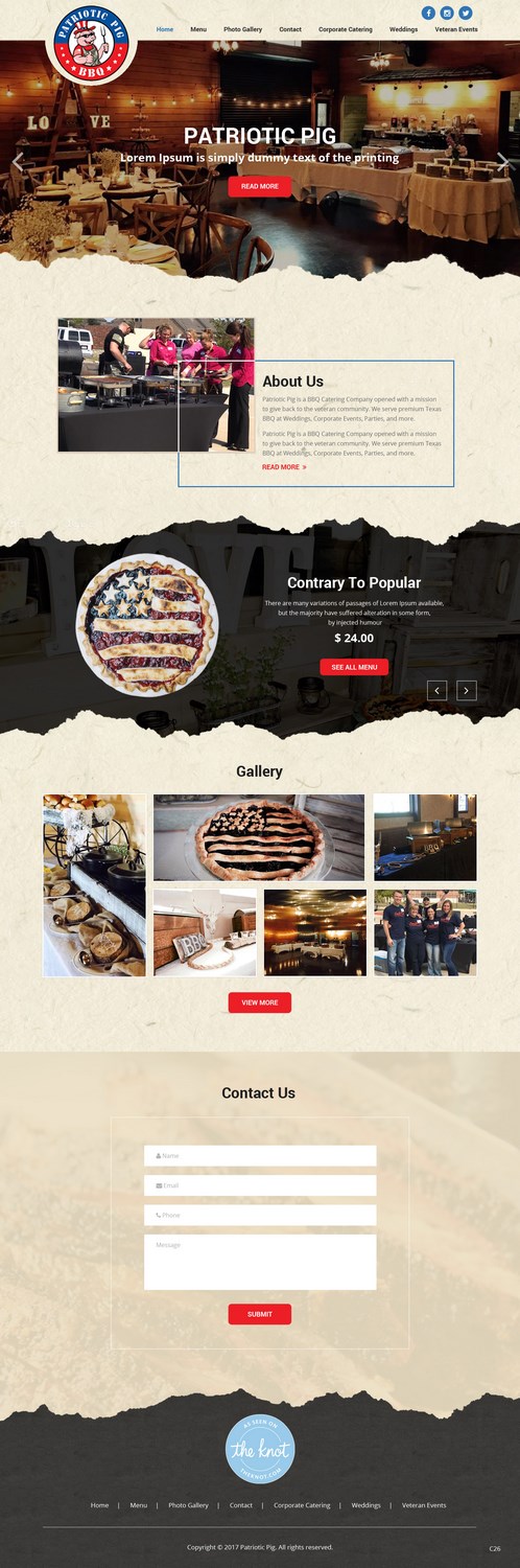 Web Design by pb for Patriotic Pig | Design #16077986