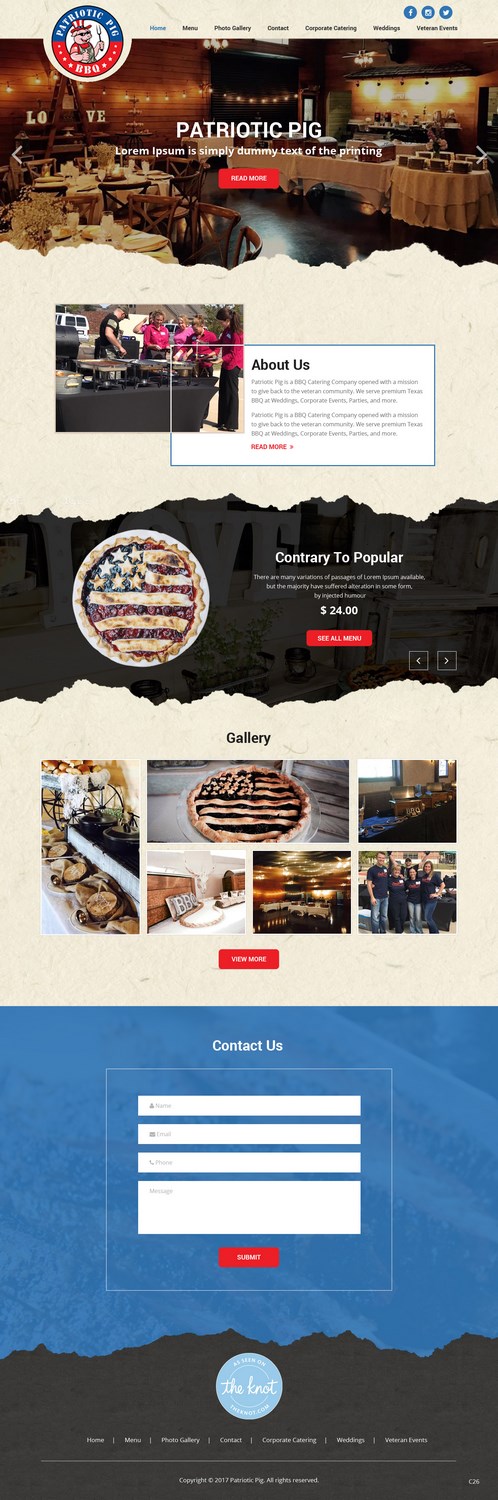 Web Design by pb for Patriotic Pig | Design #16077987
