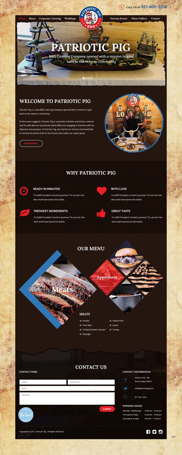 Diseño Web por pb para Patriotic Pig | Diseño #16077988