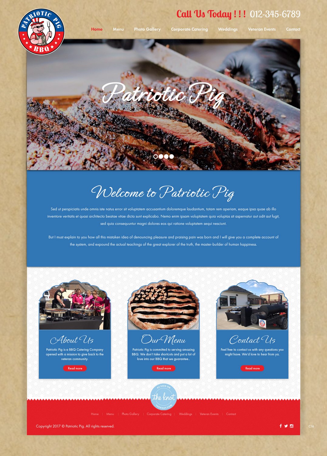 Web Design by pb for Patriotic Pig | Design #16077991