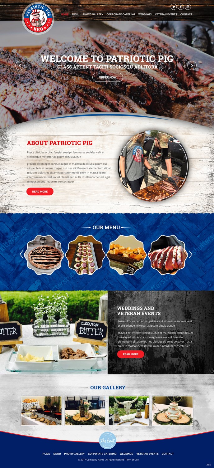 Diseño Web por pb para Patriotic Pig | Diseño #16077992