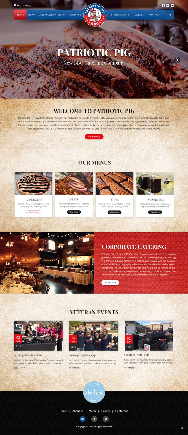 Web Design by pb for Patriotic Pig | Design #16077994