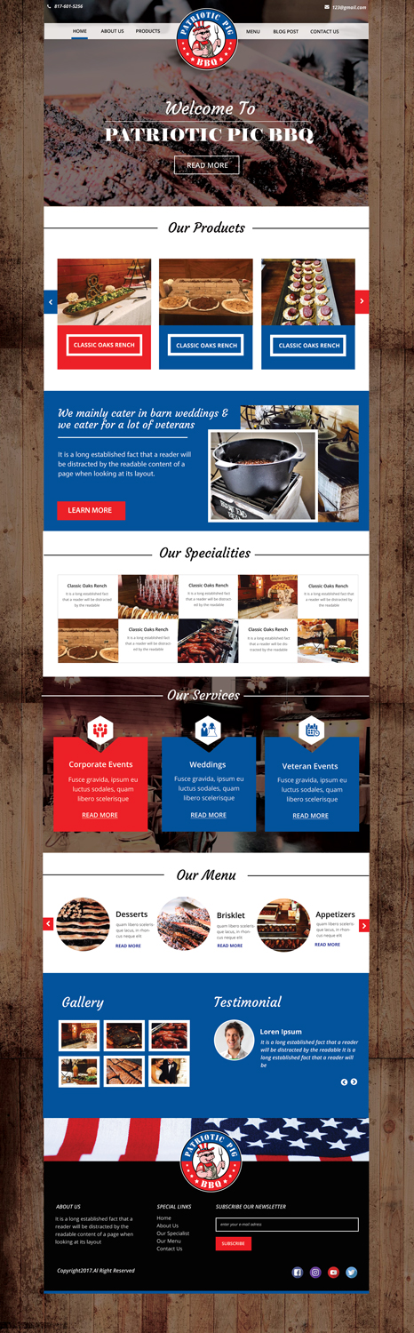 Web Design by Deepak Diwan for Patriotic Pig | Design #16094314