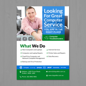 Computer Sales and Repairs business, 1/4 and 1/2 page advertisement | Zeitungsanzeige-Design von aspiremedia