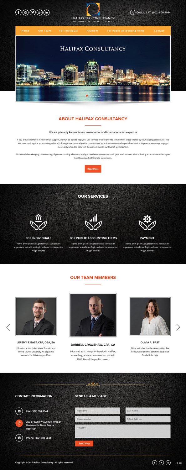 Web-Design von pb für Halifax Tax Consultancy Inc. | Design #16077945