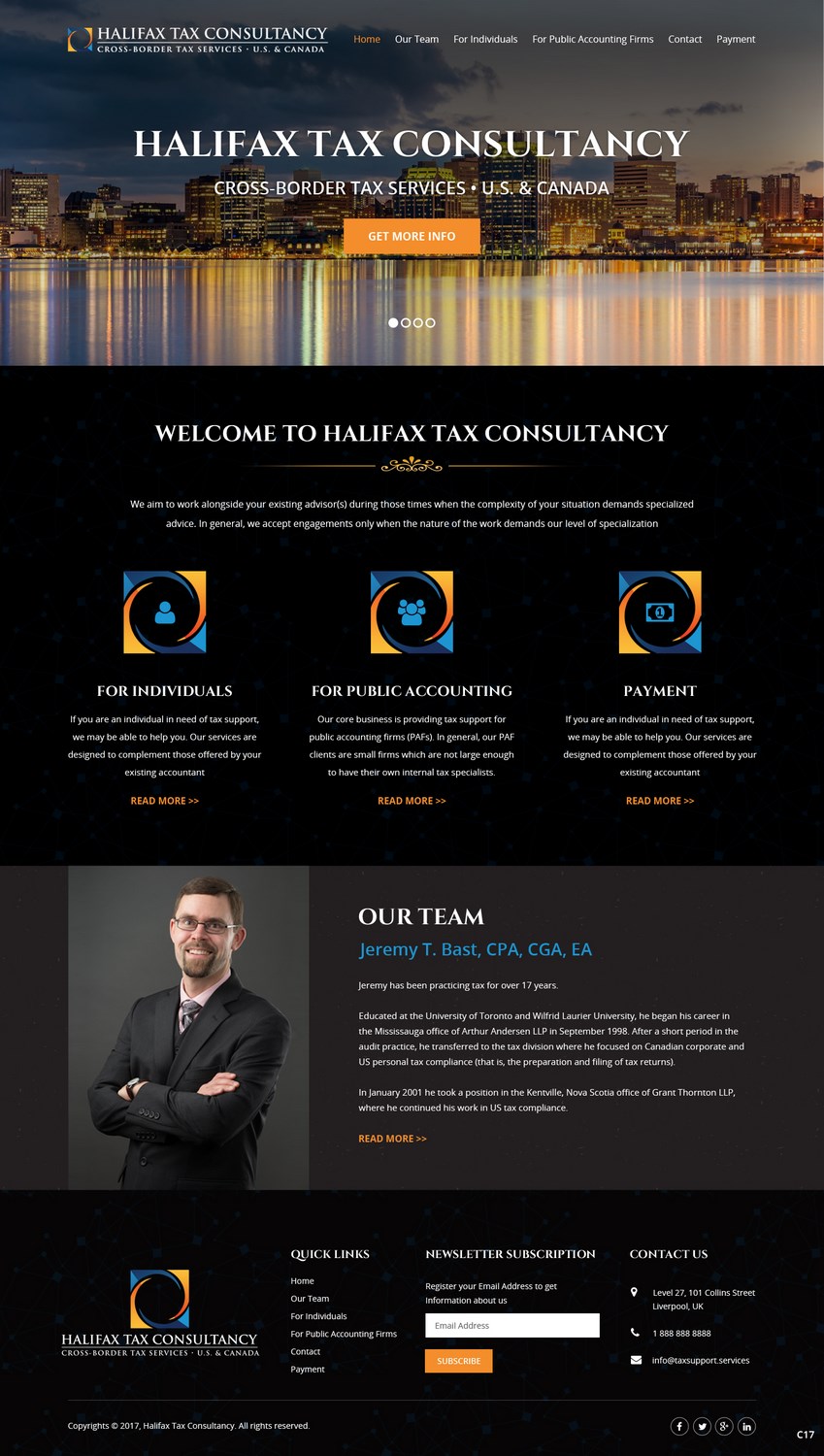 Web-Design von pb für Halifax Tax Consultancy Inc. | Design #16077953