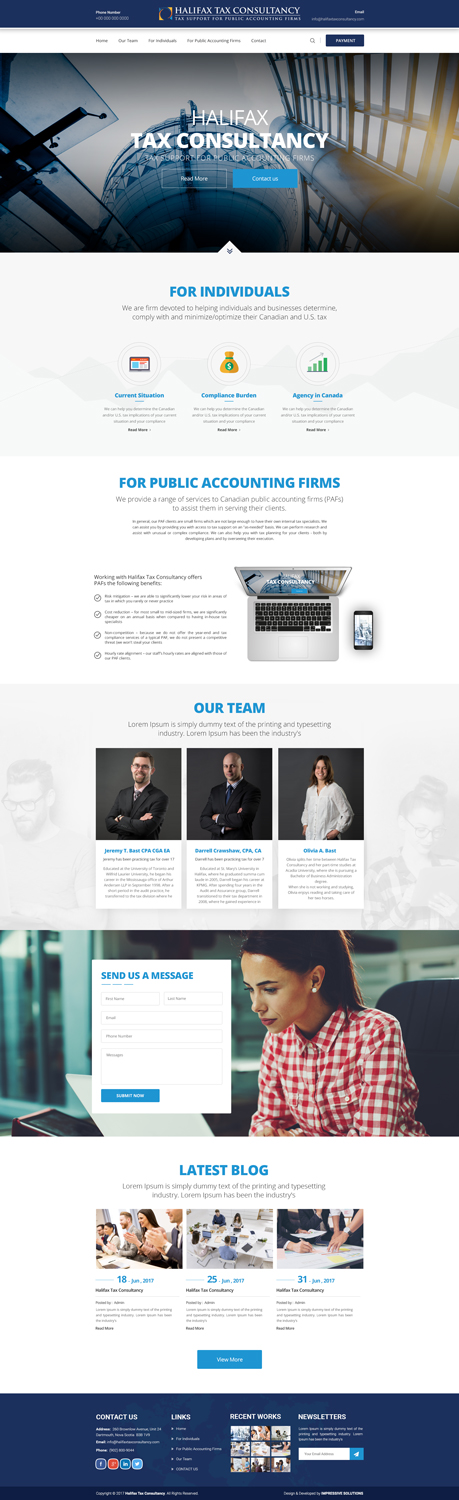 Diseño Web por Impressive Sol para Halifax Tax Consultancy Inc. | Diseño #16162635