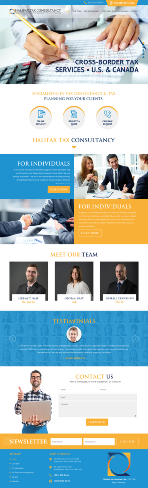 Web-Design von rightway für Halifax Tax Consultancy Inc. | Design: #16073131